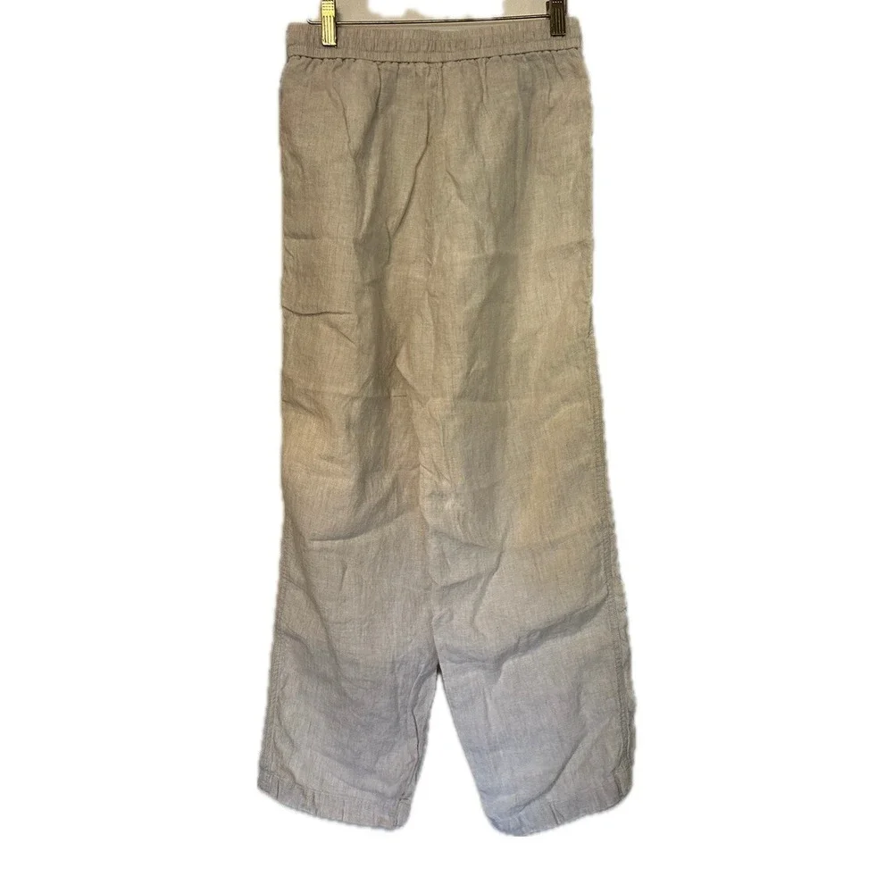 Banana Republic Beige Linen Straight Leg Drawstring Pants. Women's Size Small.